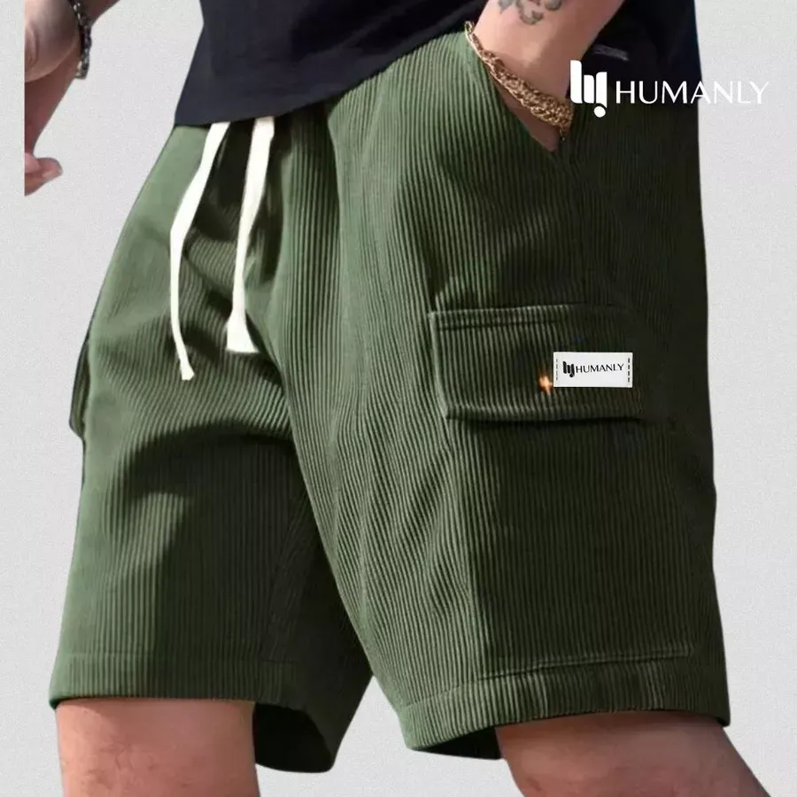 HUMANLY.CO - Promo 3 Pcs Celana Corduroy Pendek || Corduroy Cargo Pendek Pria
